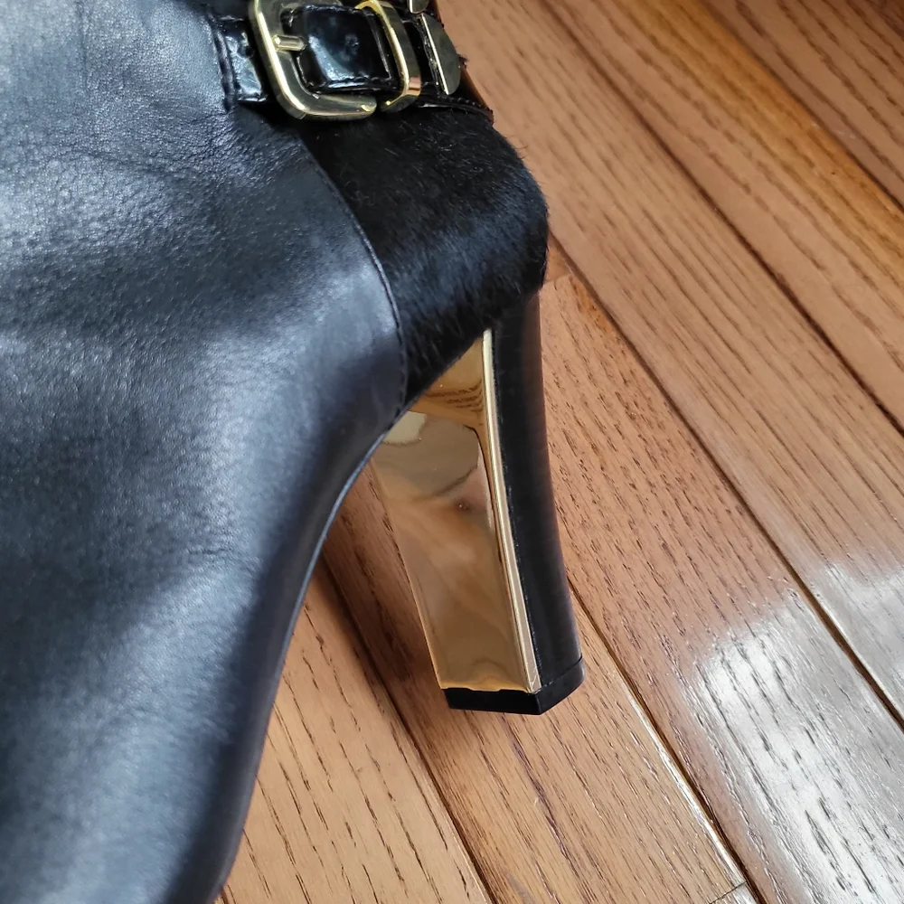 Louise Et Cie Black Leather Ankle Boots NWOT Sz 10 - Picture 7 of 13